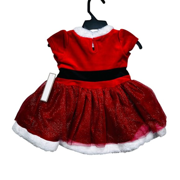 NWT 12 Months Christmas Dress Baby Girl Santa Helper Holiday Red - Picture 2 of 3